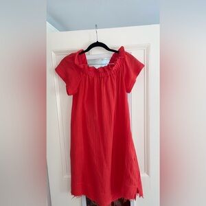 Off the shoulder orangey/red lightweight dress